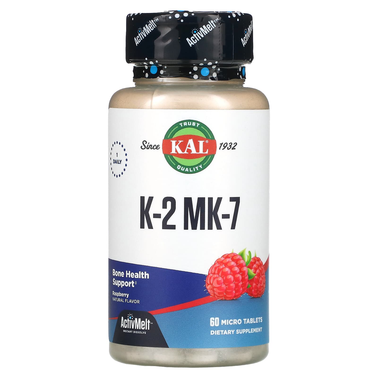 KAL K-2 MK-7 поддержка костей малина 60 микротаблеток 3390₽