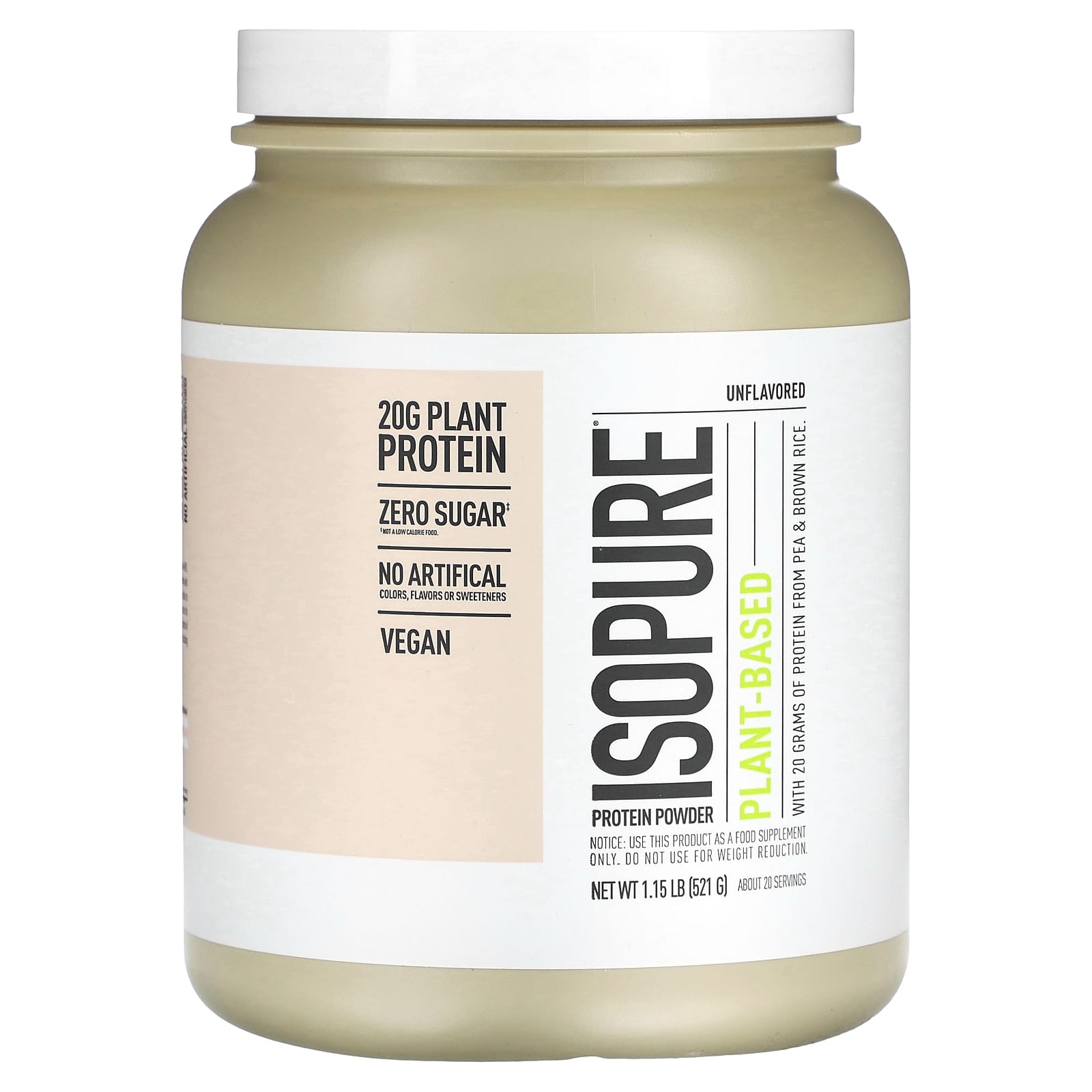 Isopure Протеиновый порошок на растительной основе без добавок 521 г 115 фунта 5590₽