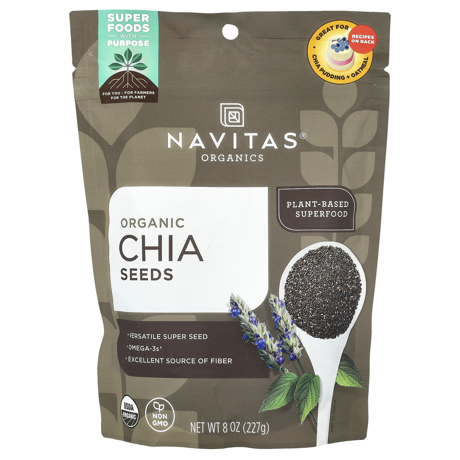 Navitas Organics Органические семена чиа 227 г 8 унций 1790₽