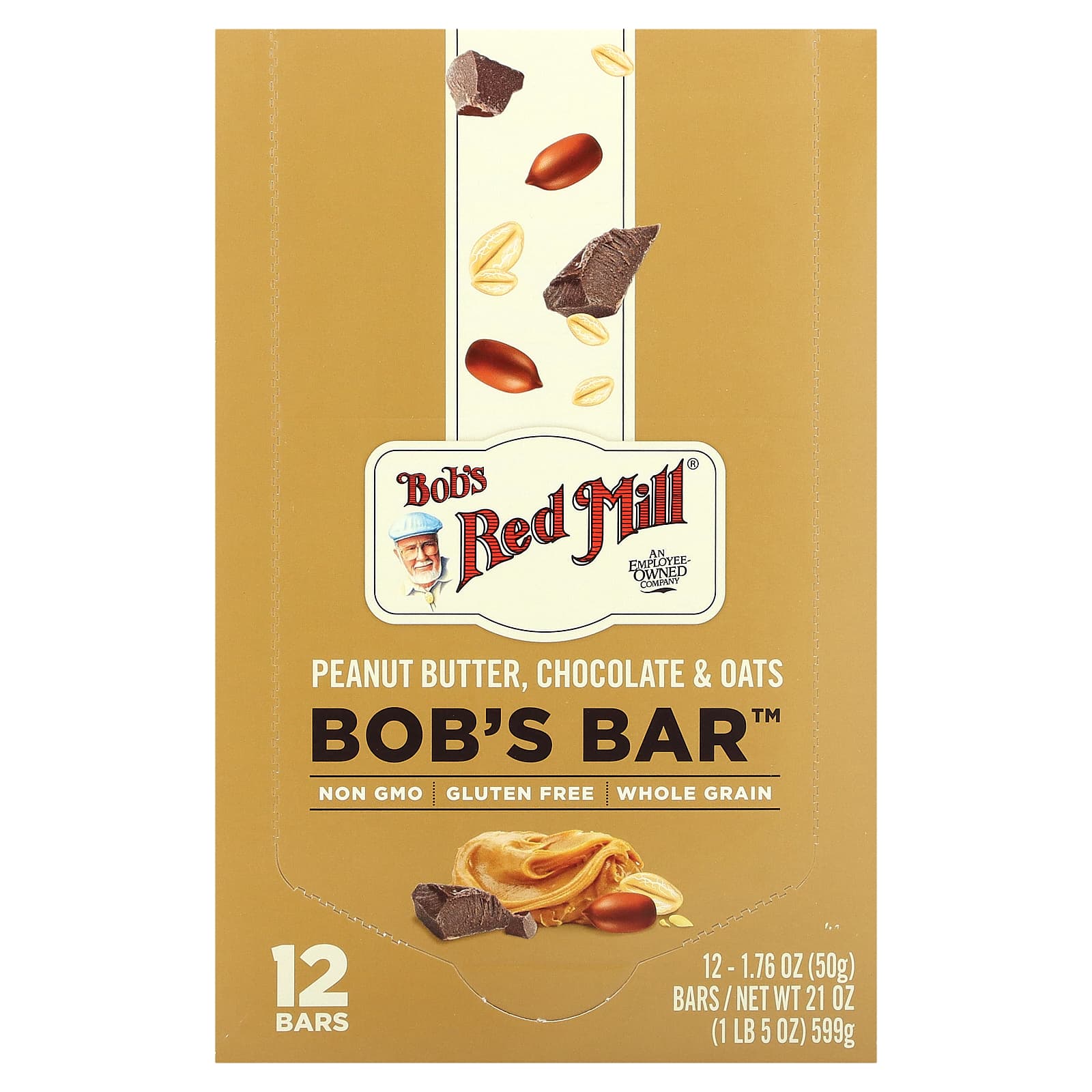 Bobs Red Mill Bobs Bar арахисовая паста шоколад и овес 12 батончиков 50 г 176 унции 3690₽