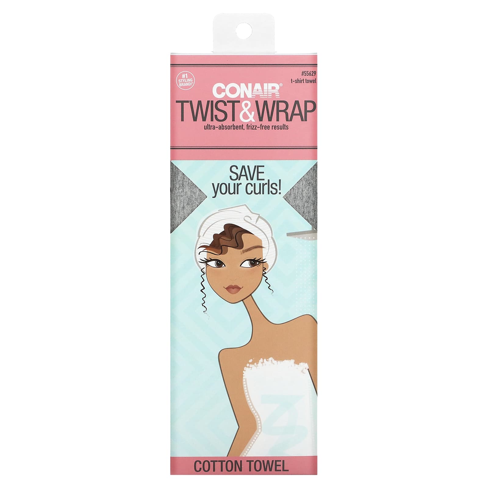 Conair, Хлопковое полотенце Twist - Wrap, 1 шт.