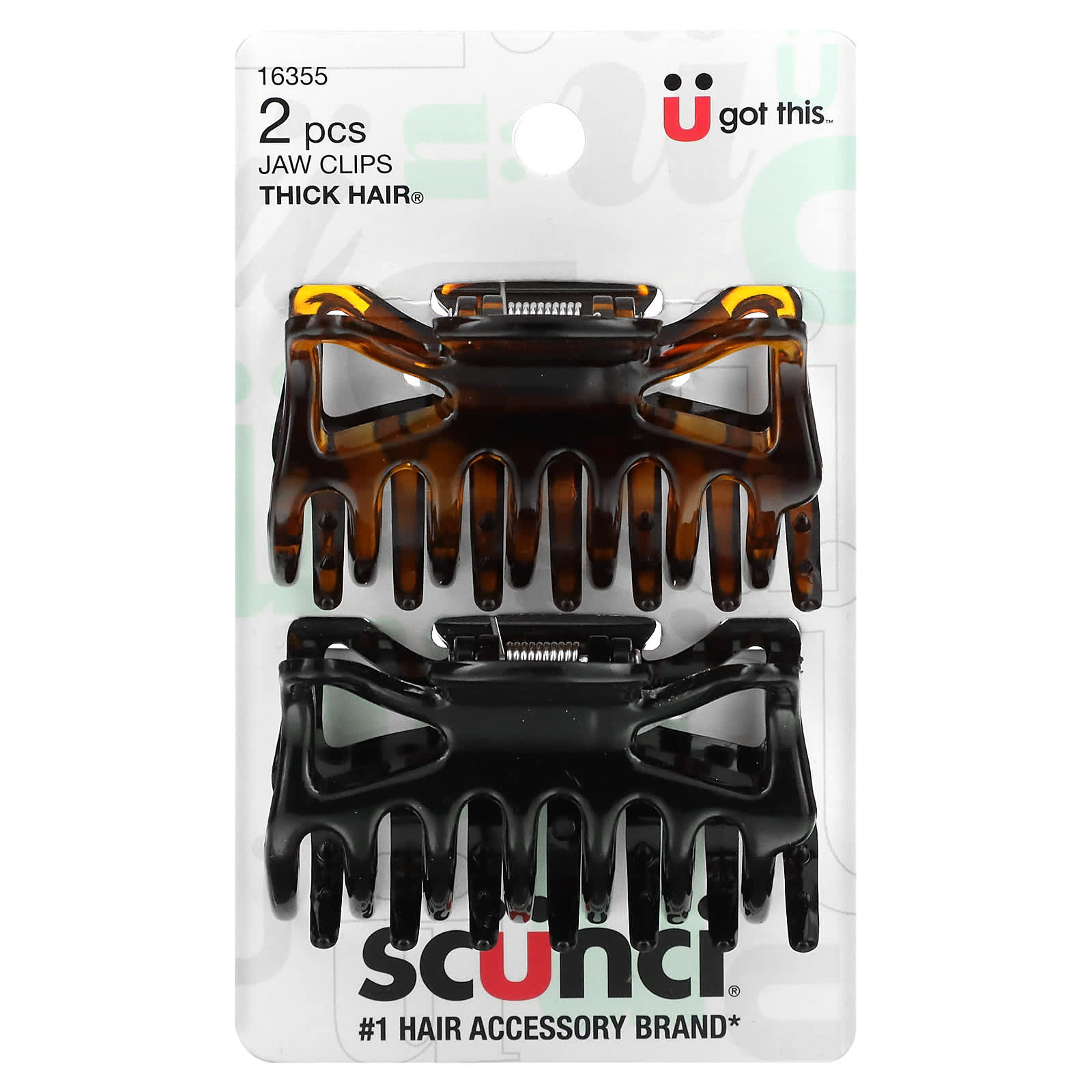 Scunci Заколки-крабы для густых волос Effortless Beauty 2 штуки 1390₽