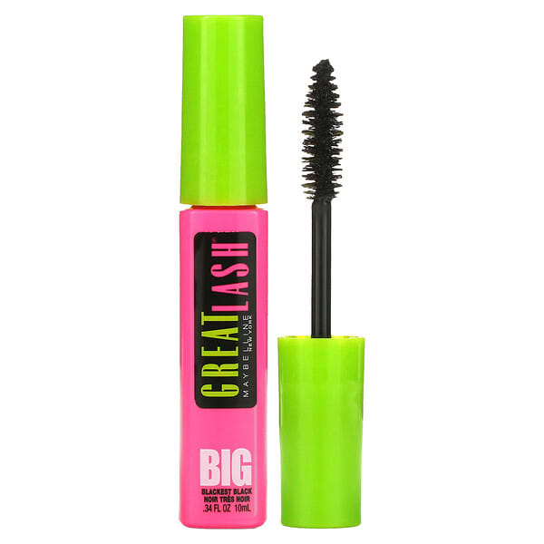 Maybelline, Тушь для ресниц Great Lash Big, оттенок 130 угольно-черный, 10 мл