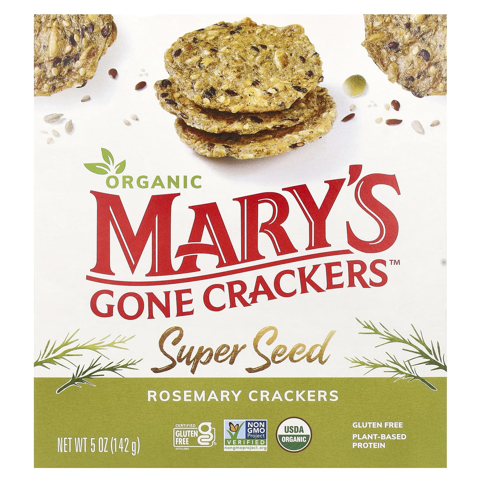 Marys Gone Crackers Органические суперземенные крекеры розмарин 142 г 5 унций 1590₽