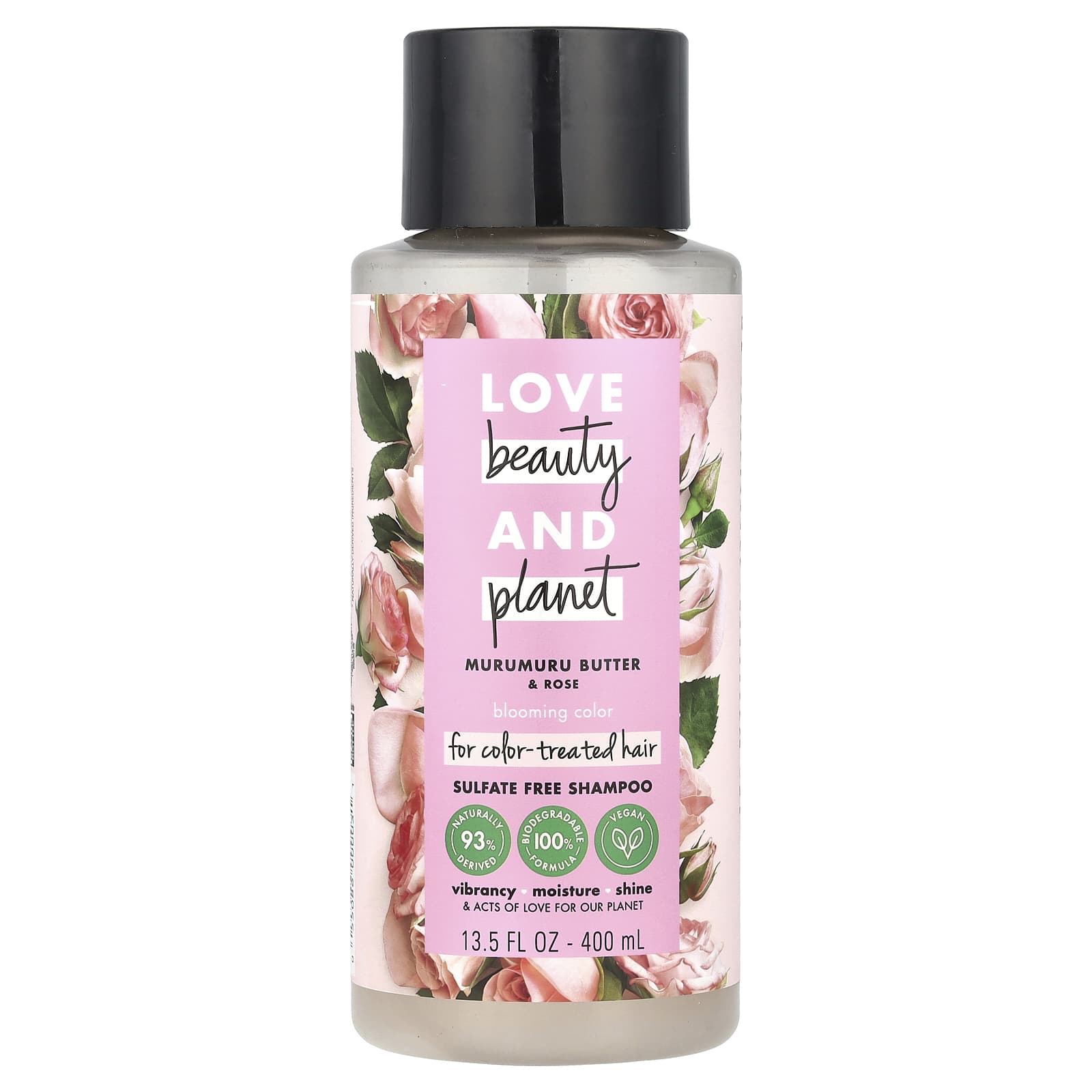 Love Beauty and Planet Шампунь для яркости цвета волос Масло мурумуру и роза 400 мл 1890₽