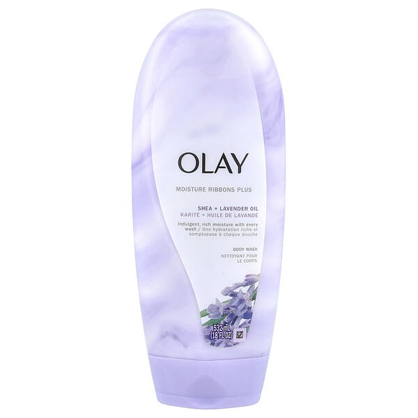 Olay, Moisture Ribbons Plus, гель для душа, масла ши + лаванды, 532 мл (18 жидк. унций)