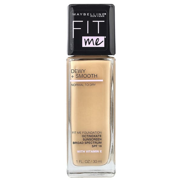 Maybelline, Fit Me, увлажняющая и выравнивающая тональная основа, оттенок 125 «Натуральный беж», 30 мл