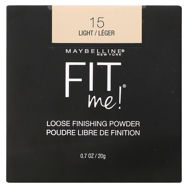 Maybelline, Fit Me, рассыпчатая пудра, оттенок 15 «Светлый», 20 г