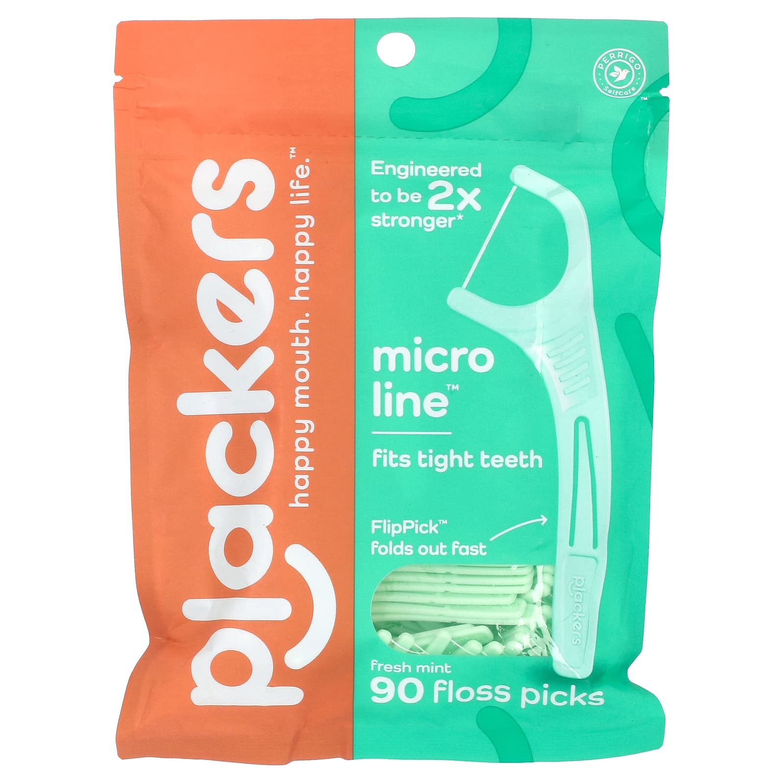 Plackers Micro Line зубная нить свежая мята 90 шт 1490₽