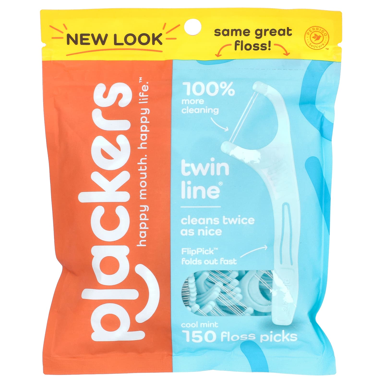 Plackers Twin-line зубная нить холодная мята 150 шт 1690₽