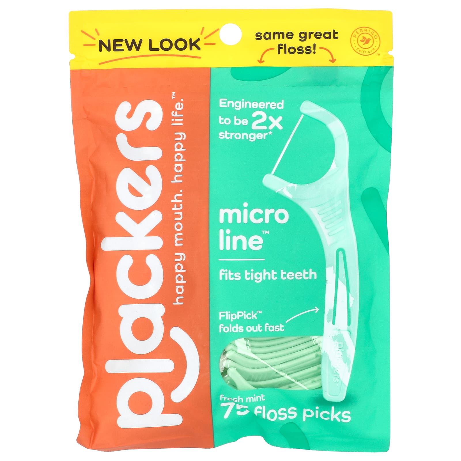 Plackers Micro Line зубная нить свежая мята 75 шт 1490₽