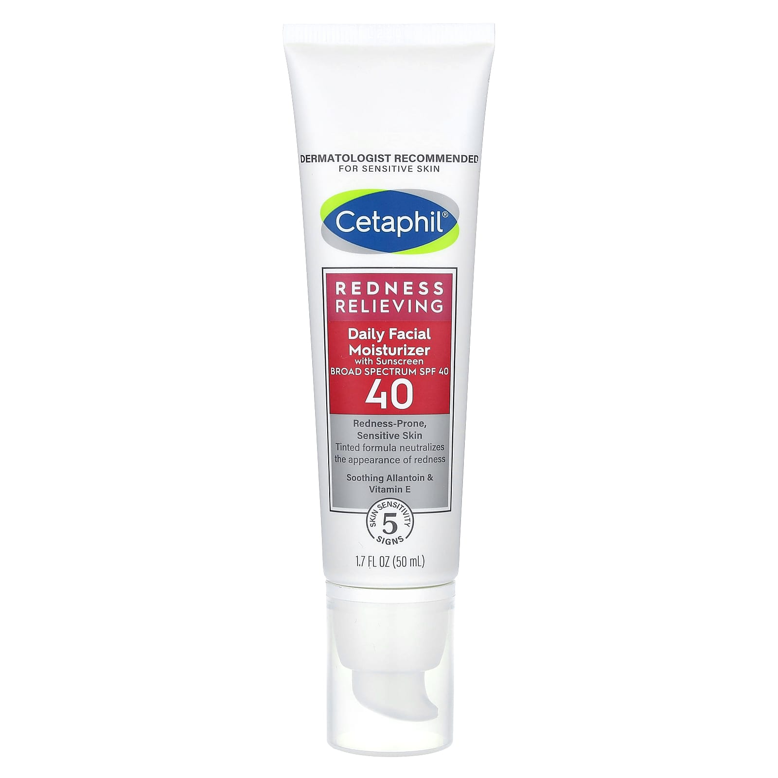 Cetaphil Redness Relief ежедневное увлажняющее средство для лица с солнцезащитным эффектом SPF 40 50 мл 17 жидк унции 3290₽