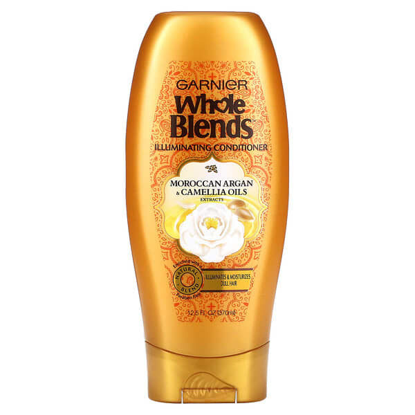 Garnier, Whole Blends, кондиционер для придания блеска, «Экстракты масел камелии и марокканской арганы», 370 мл