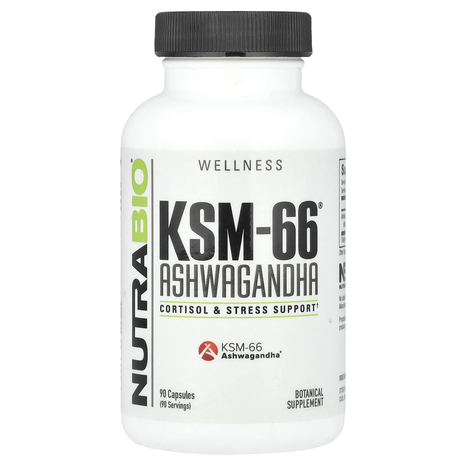 NutraBio Ашваганда KSM-66 600 мг 90 растительных капсул 5690₽