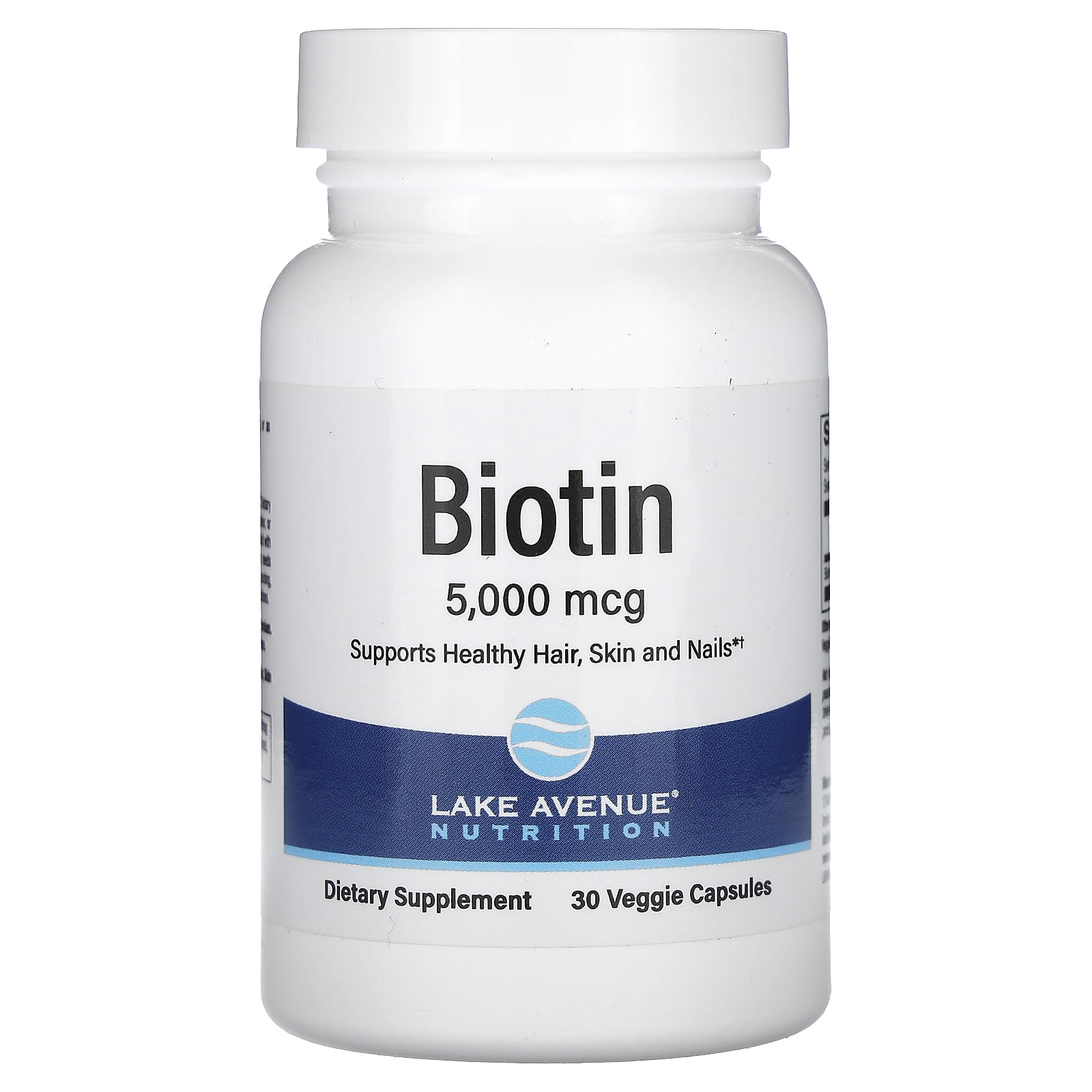 Lake Avenue Nutrition биотин 5000 мкг 30 растительных капсул 1590₽