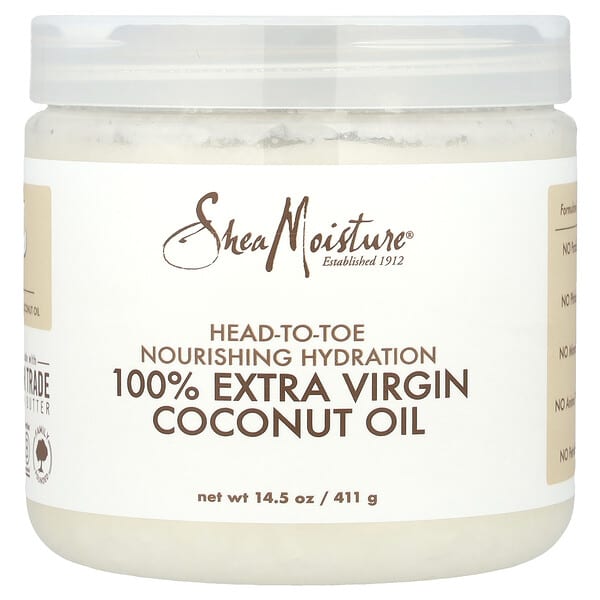 SheaMoisture, Питательное увлажнение с головы до ног, 100% кокосовое масло первого отжима, 15 жидких унций (444 мл)