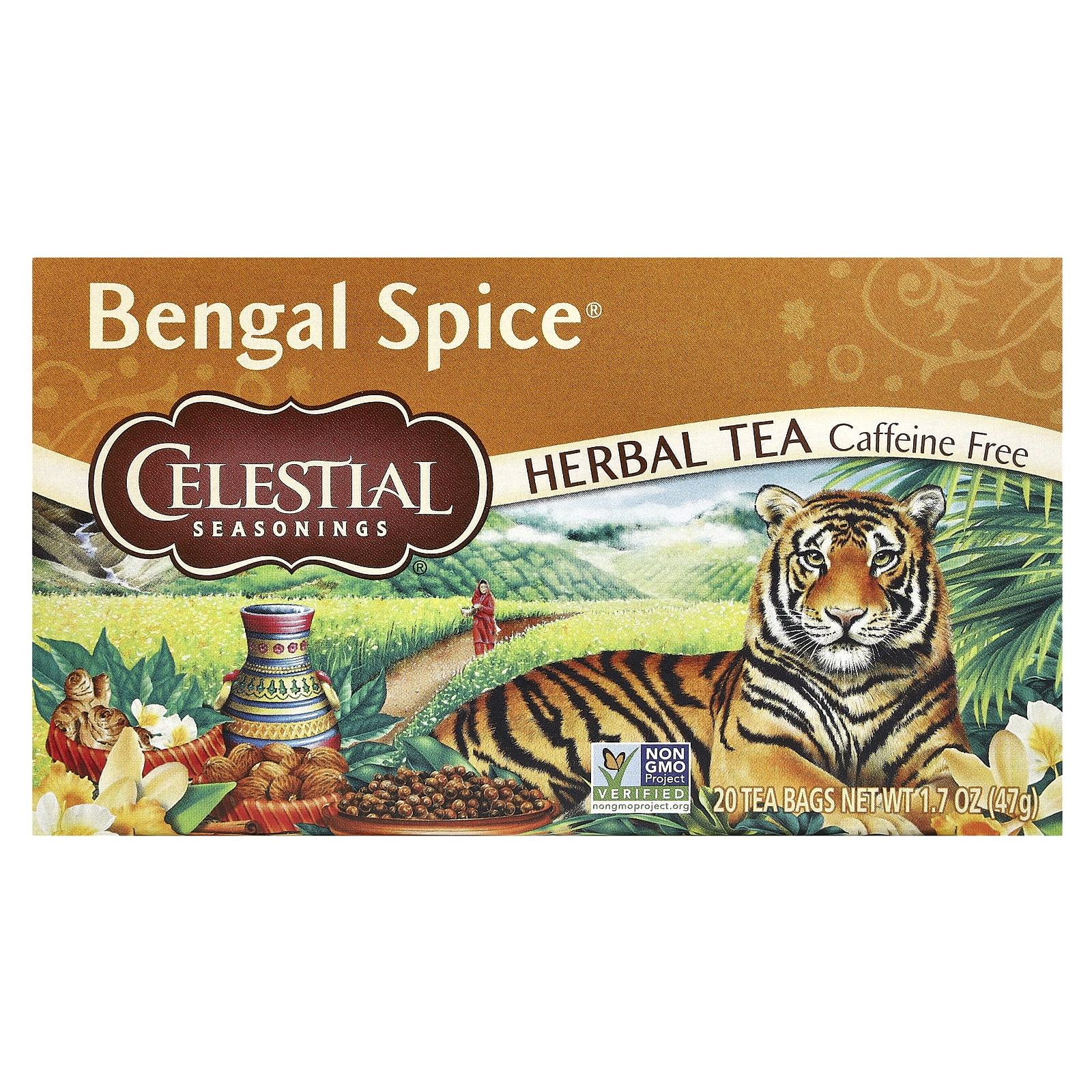 Celestial Seasonings травяной чай Bengal Spice без кофеина 20 чайных пакетиков 47 г 17 унции 1590₽