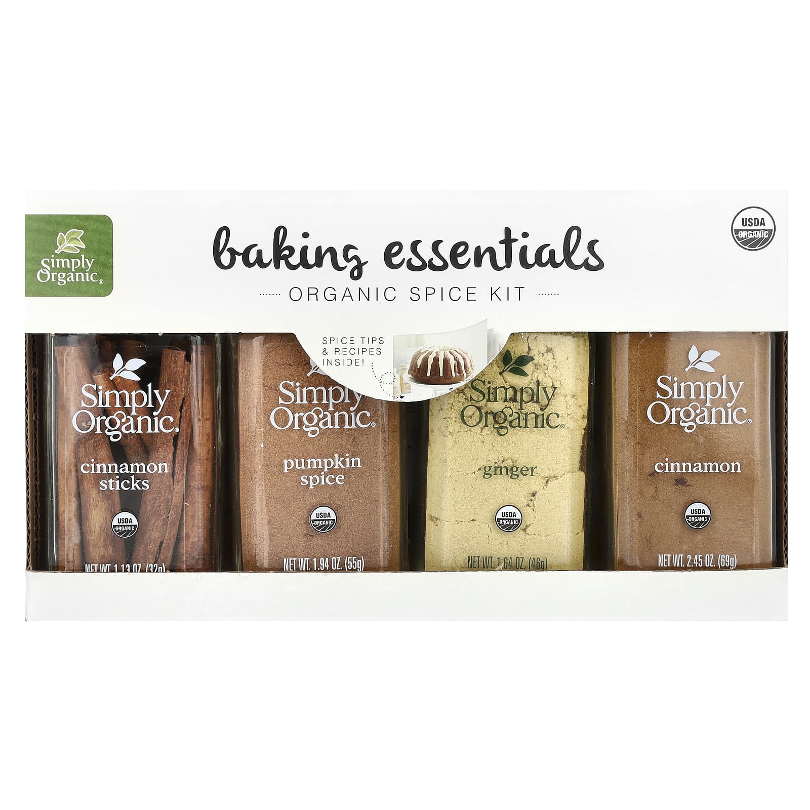 Simply Organic Baking Essentials набор органических специй ассорти 4 специи 3890₽