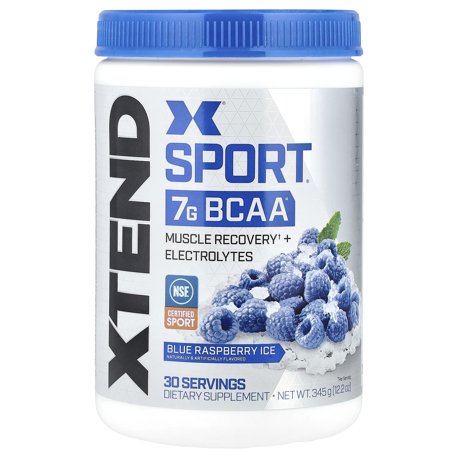 XTEND Sport 7 г аминокислот с разветвленной цепью BCAA со вкусом голубой малины 345 г 122 унции 4190₽