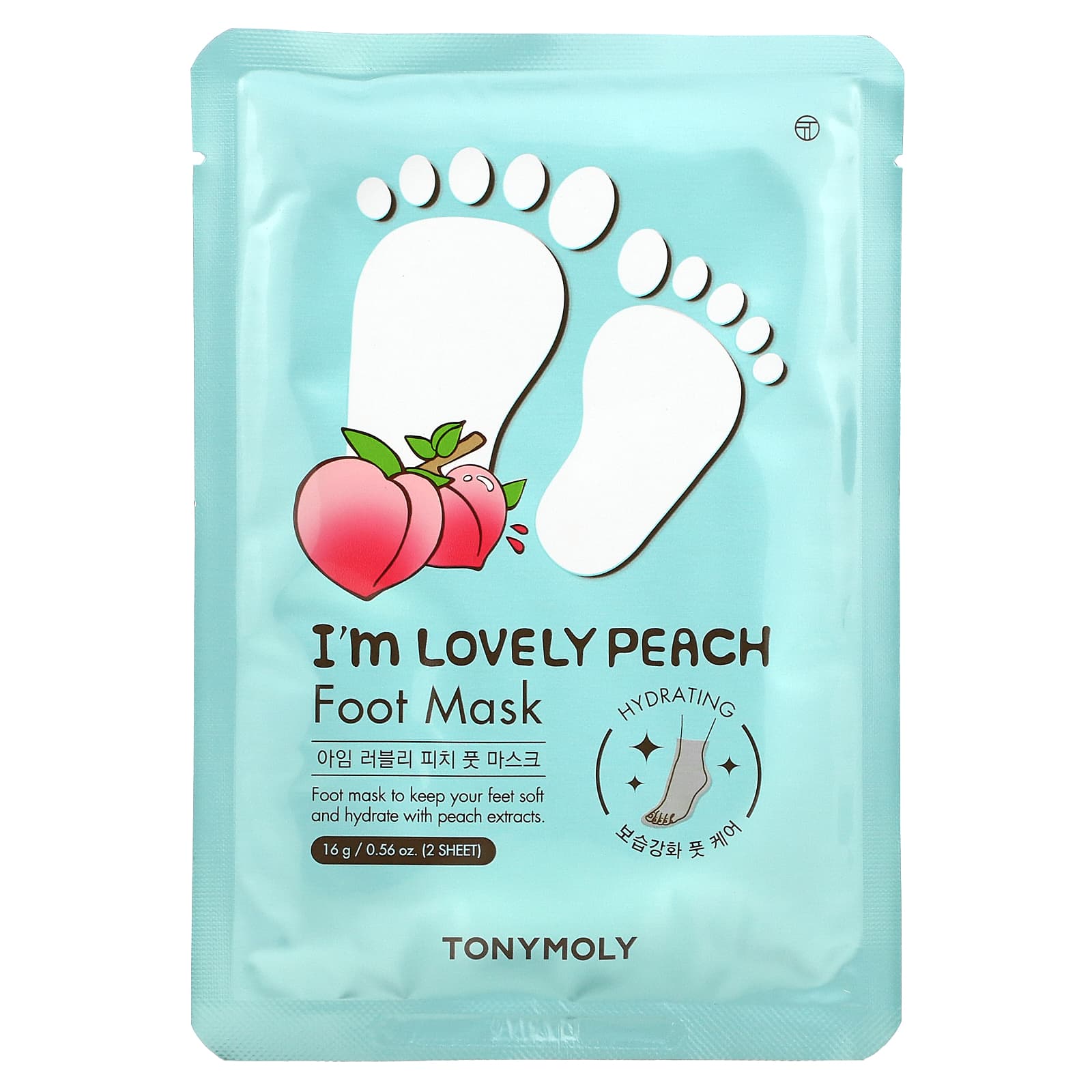 TonyMoly Im Lovely Peach маска для ног 2 шт 16 г 056 унции 1690₽