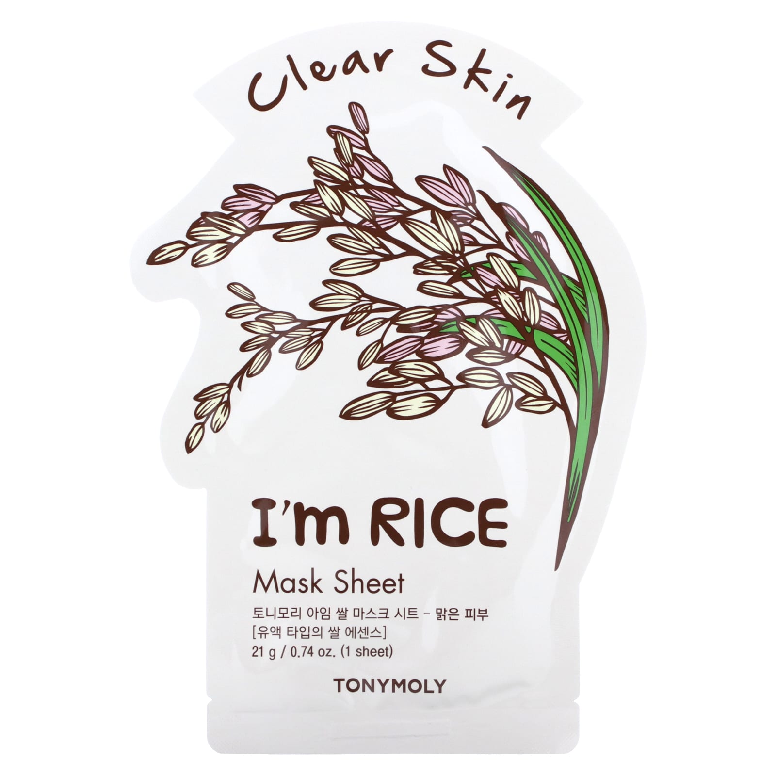 TonyMoly Im Rice тканевая маска для чистой кожи 1 шт 21 г 074 унции 1490₽
