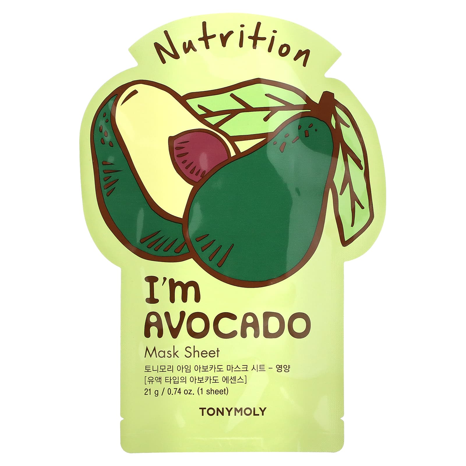 TonyMoly Im Avocado питательная тканевая маска 1 шт 21 г 074 унции 1490₽