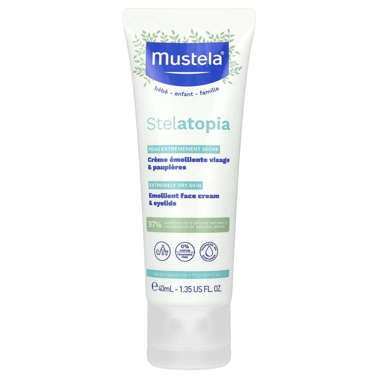 Mustela Baby смягчающий крем для лица Stelatopia 40 мл 135 жидк Унции 2990₽