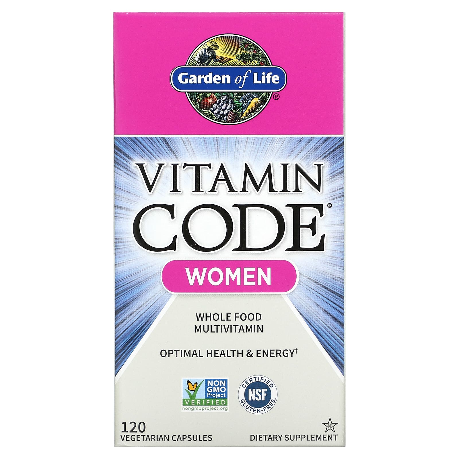 Garden of Life Vitamin Code мультивитамины из цельных продуктов для женщин 120 вегетарианских капсул 6490₽
