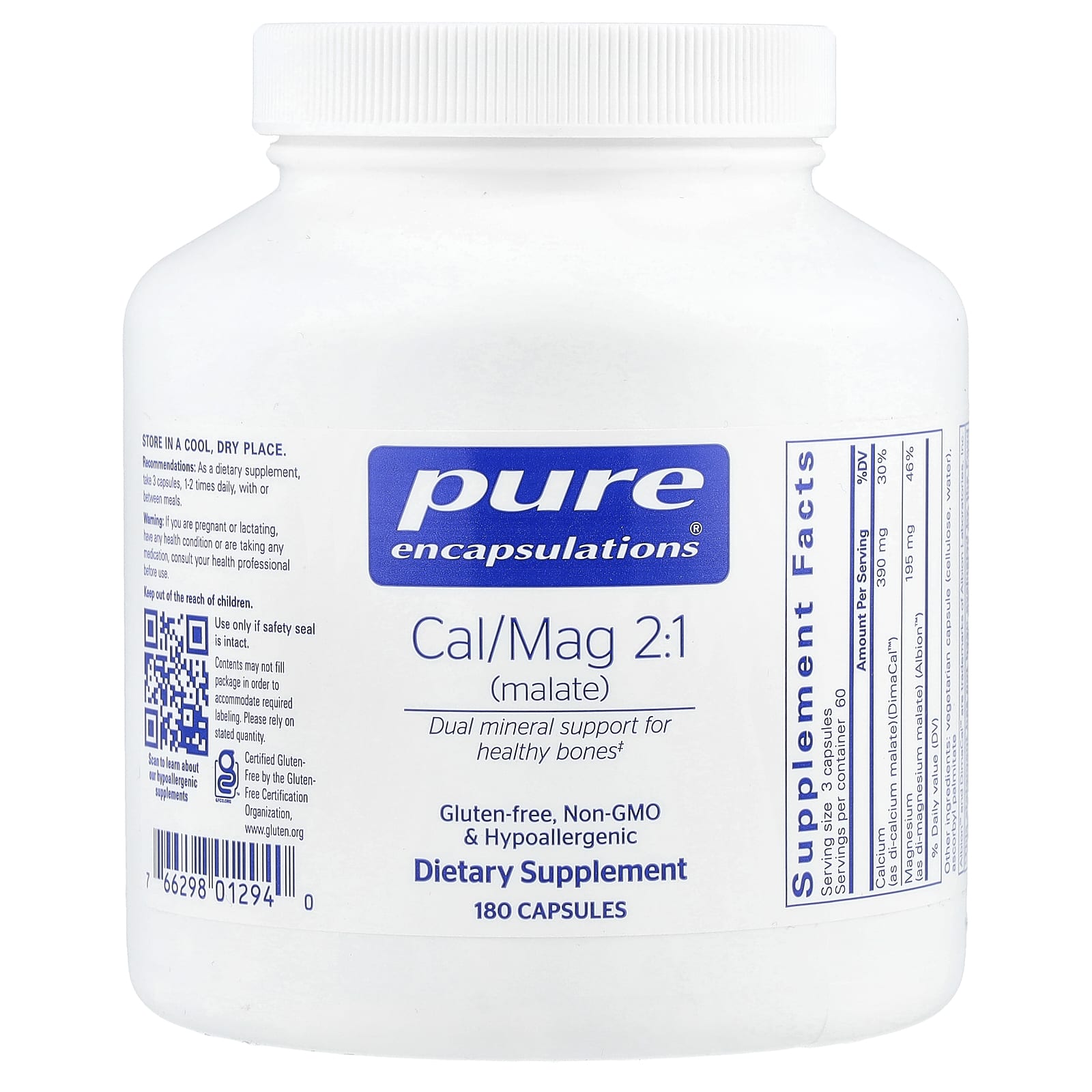 Pure Encapsulations Cal Mag 2 1 малат 180 капсул 6990₽