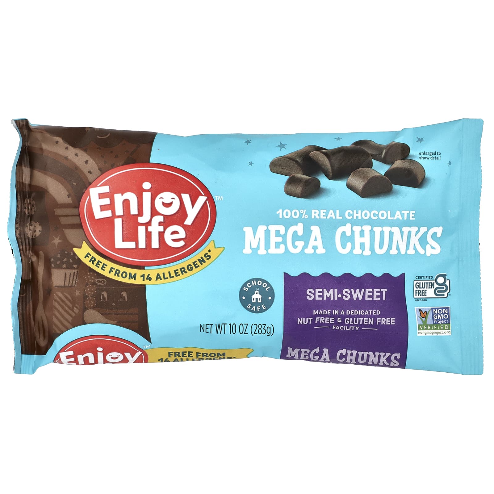 Enjoy Life Foods Mega Chunks полусладкий шоколад 283 г 10 унций 1890₽