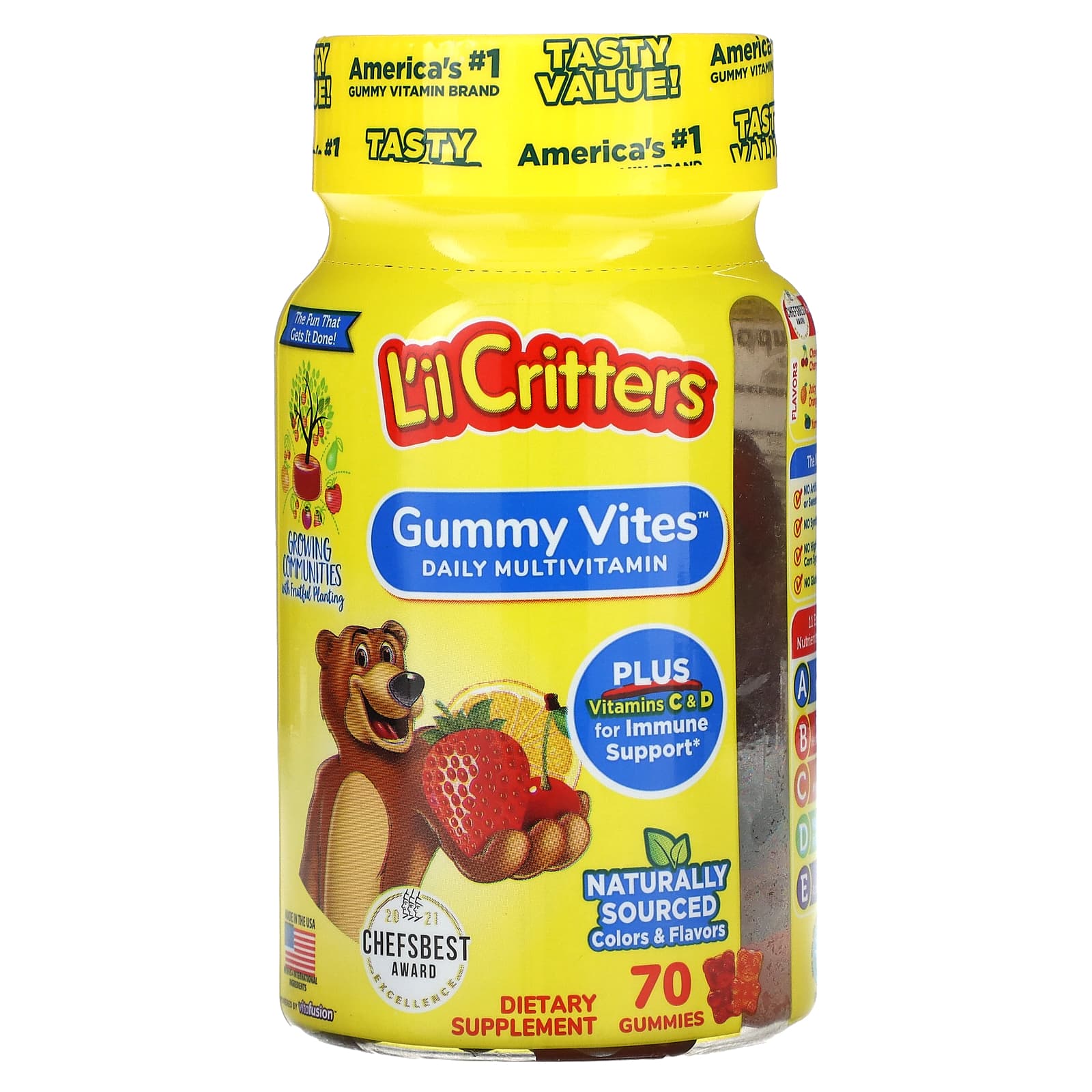 Lil Critters Gummy Vites полноценный мультивитаминный комплекс 70 жевательных конфет 1790₽