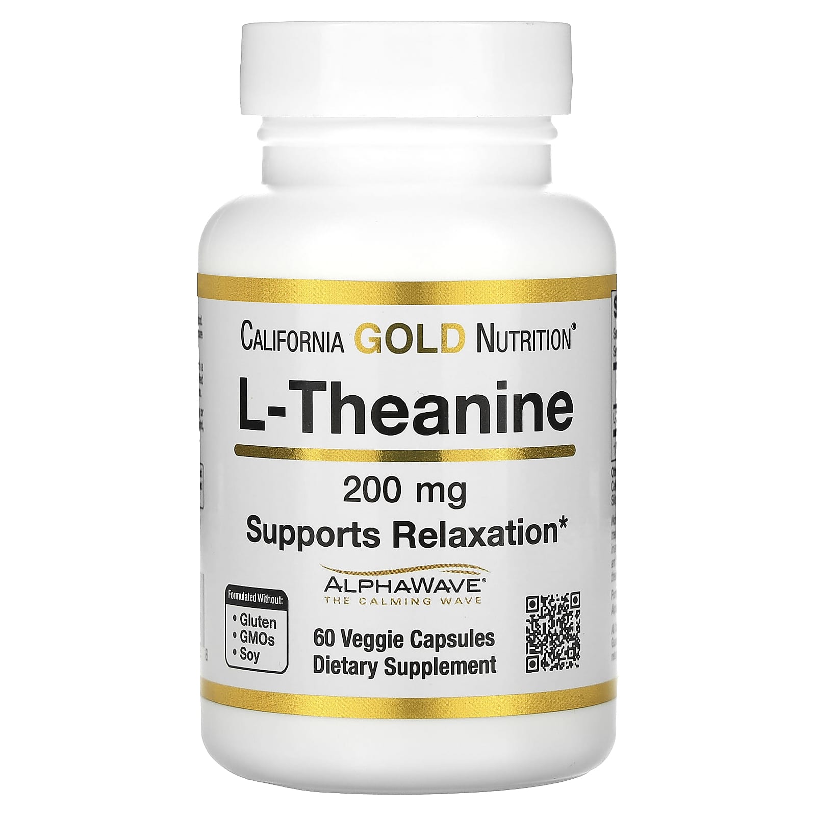 California Gold Nutrition L-теанин с AlphaWave 200 мг 60 растительных капсул 1890₽