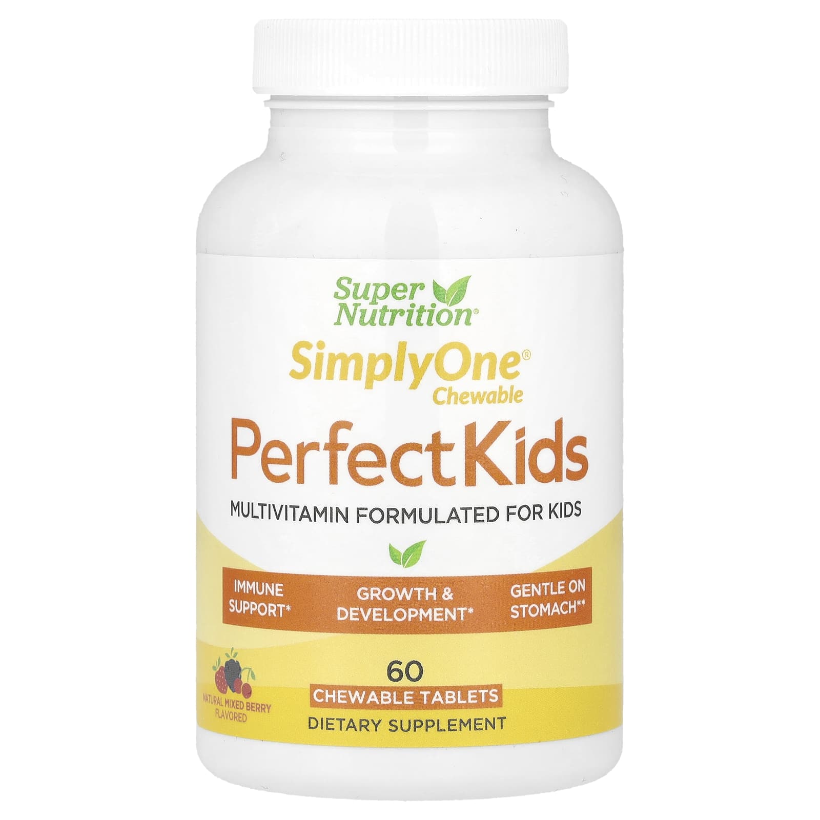 Super Nutrition Perfect Kids мультивитаминный комплекс для детей ягодный вкус 60 вегетарианских жевательных таблеток 1990₽