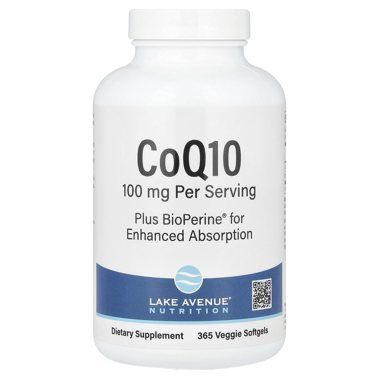 Lake Avenue Nutrition CoQ10 Plus BioPerine 100 мг 365 растительных капсул 9890₽