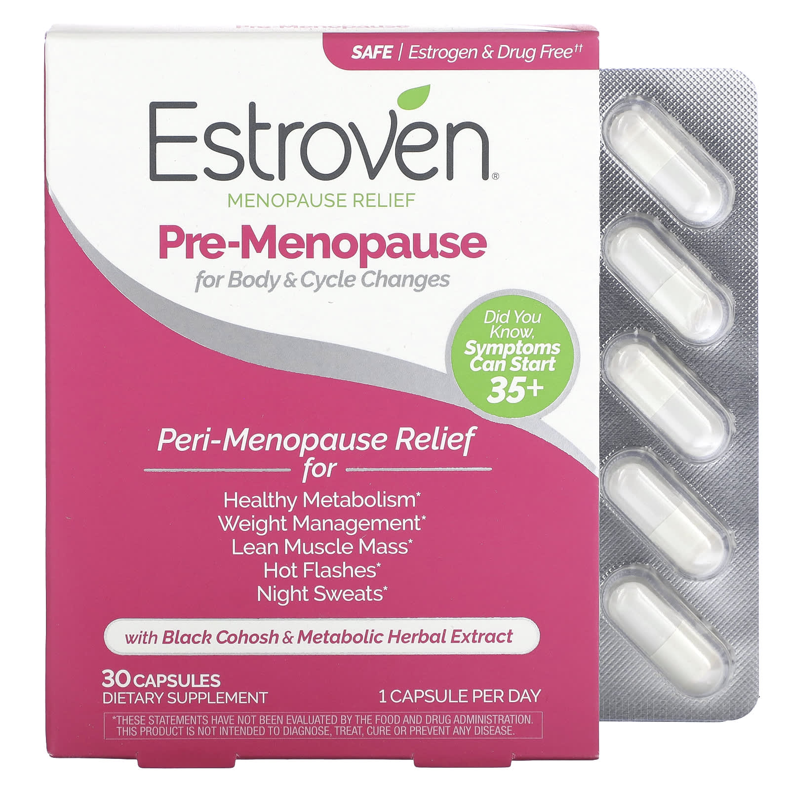Estroven Menopause Relief Pre-Menopause 30 капсул 3790₽