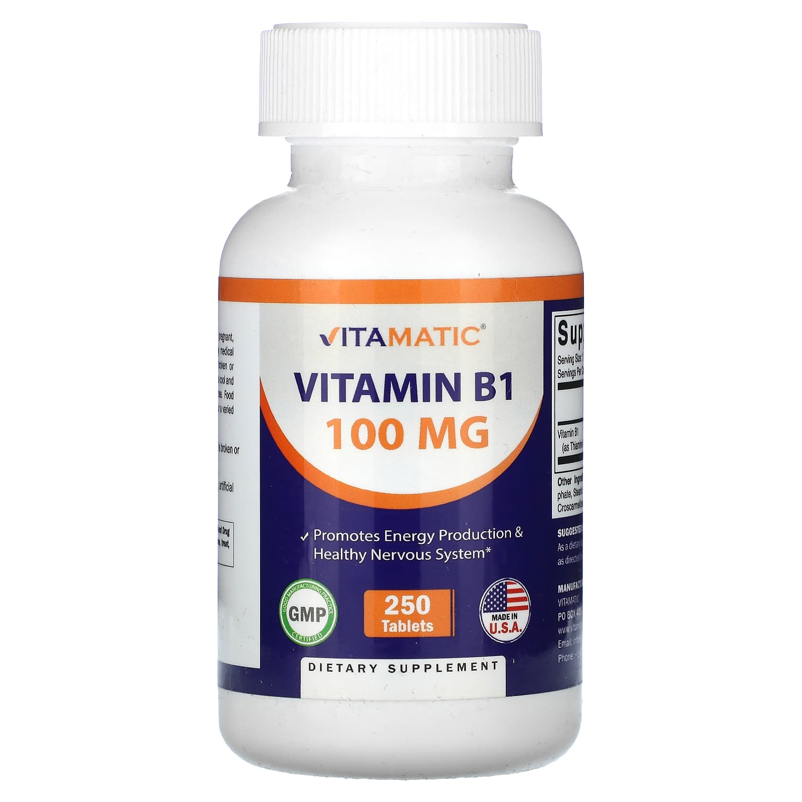Vitamatic Витамин B1 100 мг 250 таблеток 2090₽