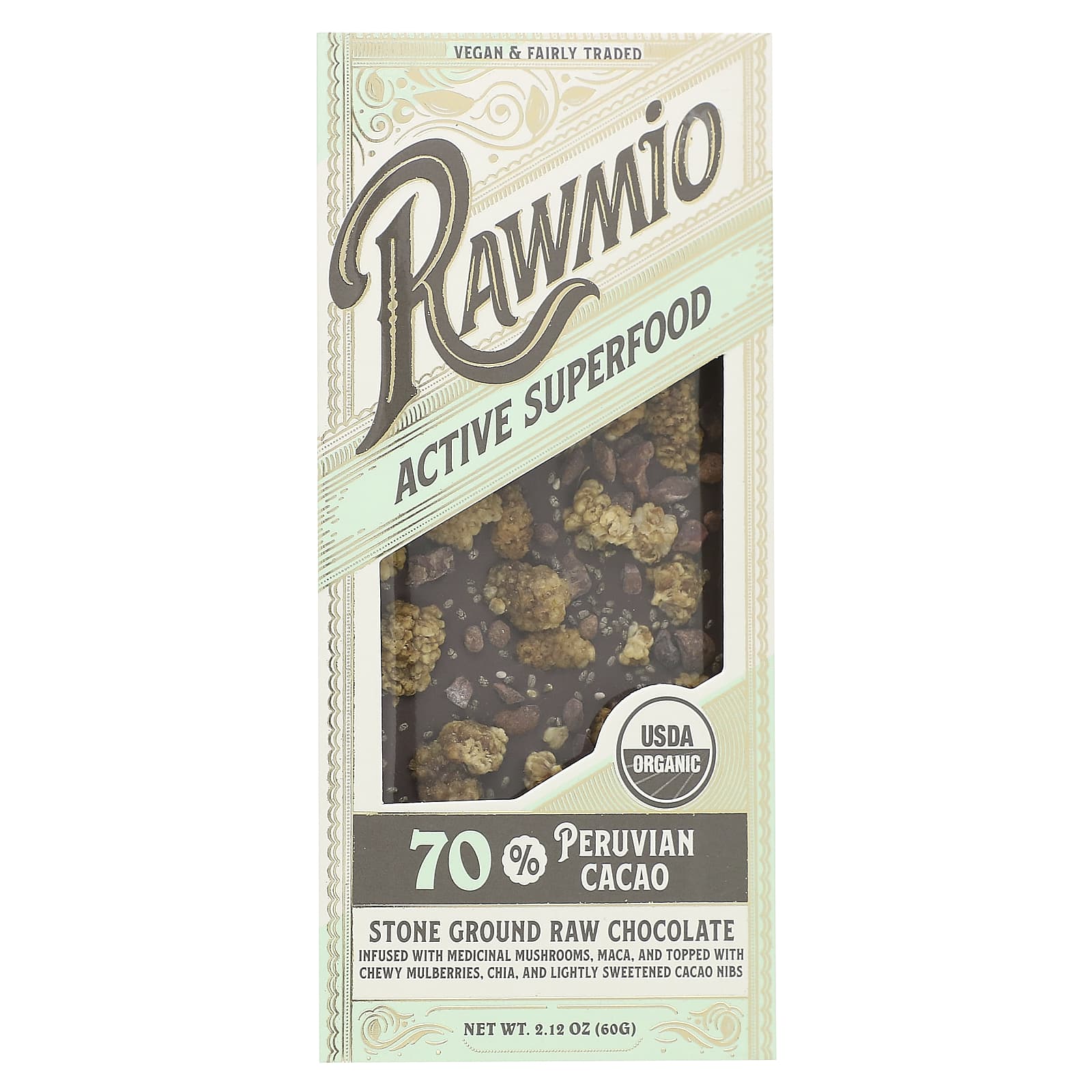 Rawmio Active Superfood 70 перуанского какао 60 г 212 унции 1790₽