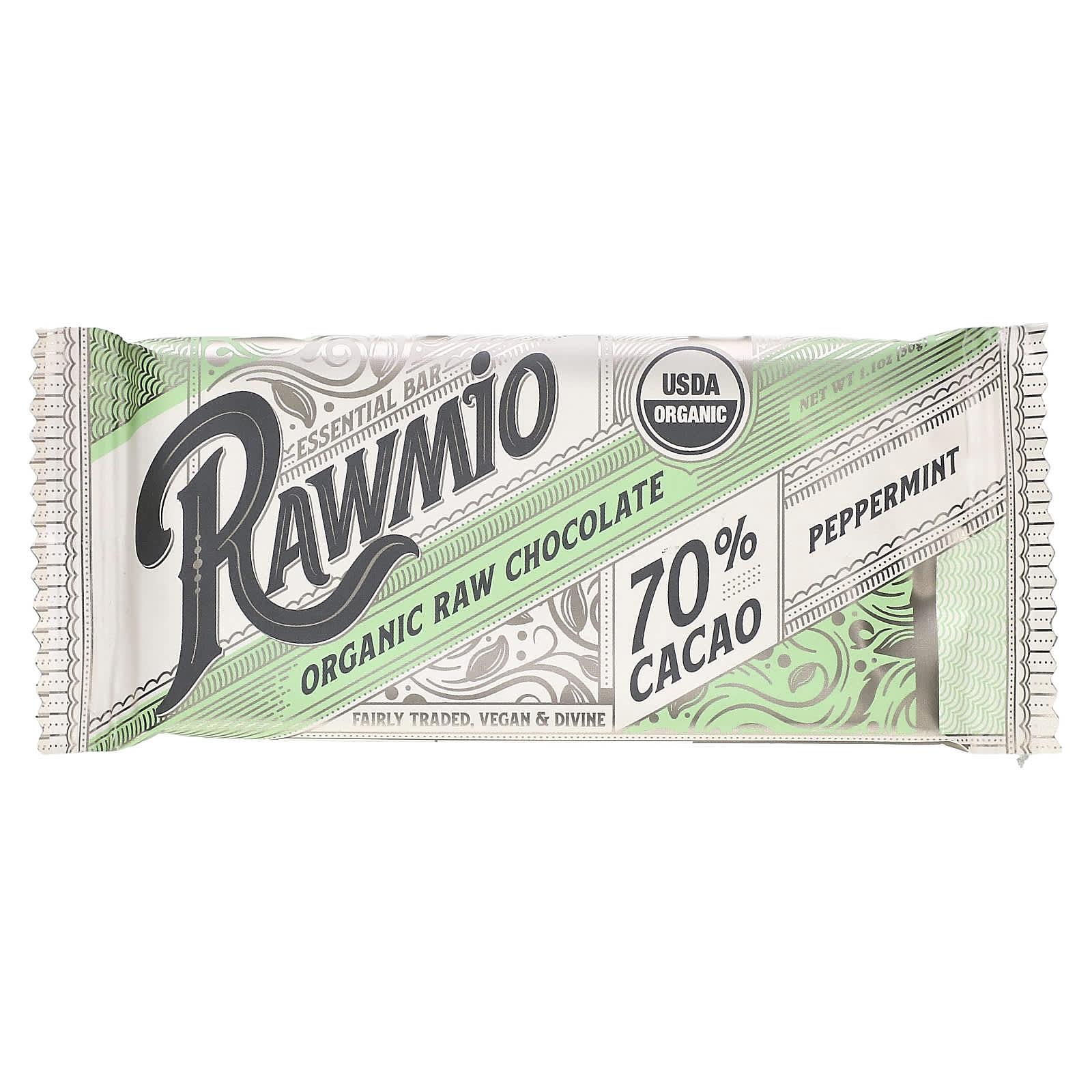 Rawmio Essential Bar органический необработанный шоколад 70 какао перечная мята 30 г 11 унции 1390₽