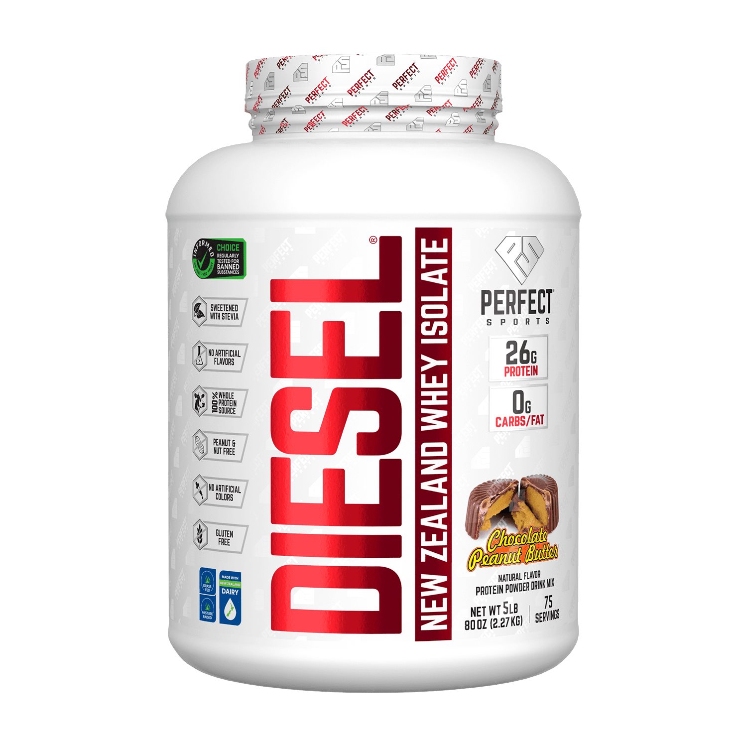 PERFECT Sports Diet новозеландский сывороточный изолят шоколад и арахисовое масло 227 кг 5 фунтов 18690₽