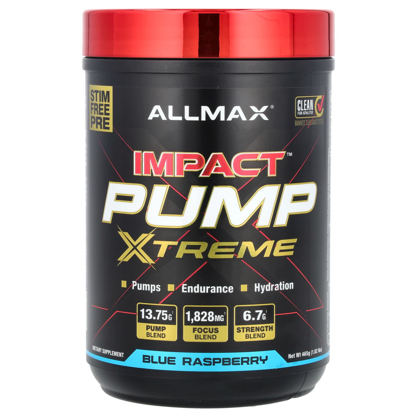 ALLMAX Impact Pump Xtreme голубая малина 465 г 102 фунта 5690₽