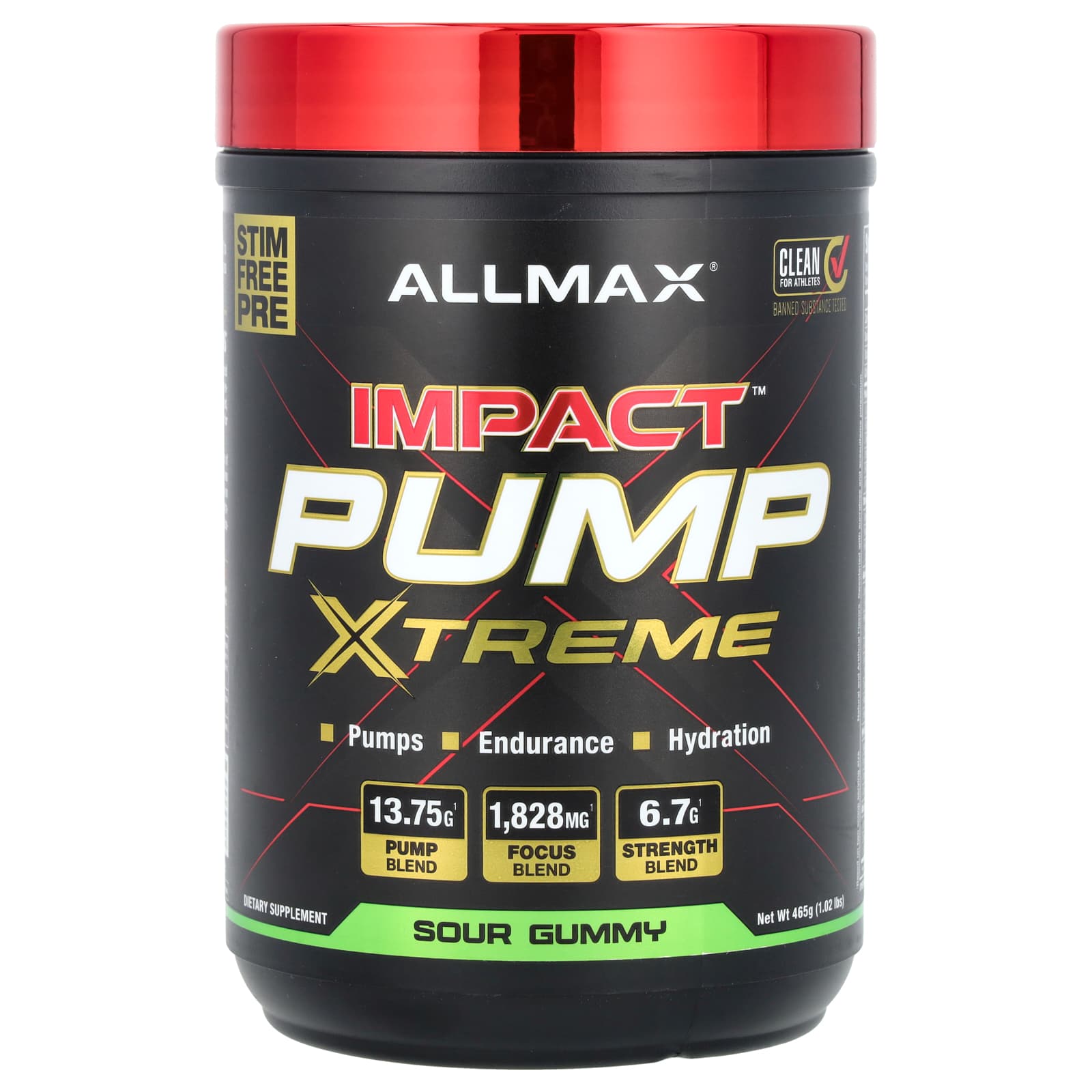 ALLMAX Impact Pump Xtreme кислая жевательная таблетка 465 г 102 фунта 6390₽