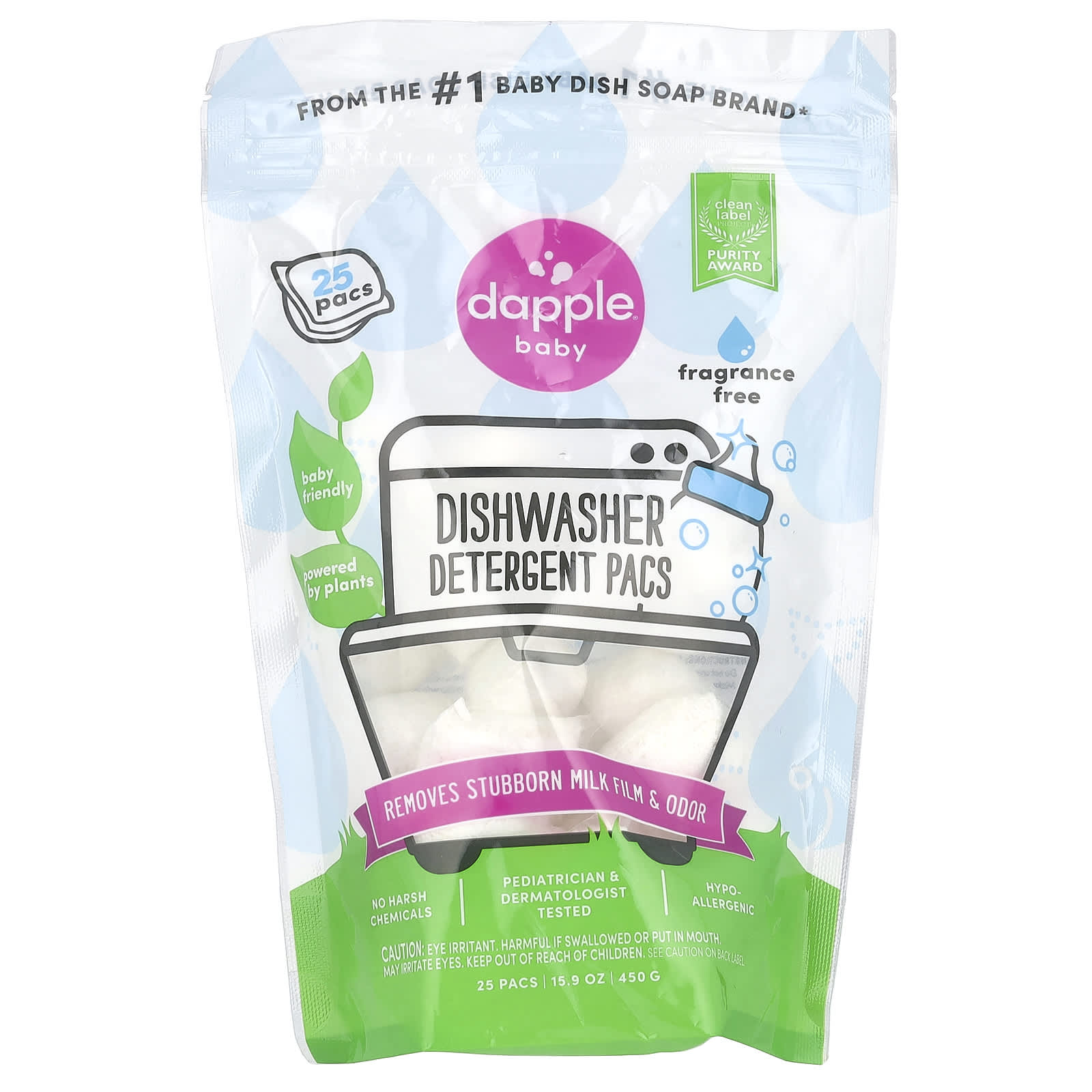 Dapple Baby Dishwasher Detergent Pacs Fragrance Free 25 Pacs 159 oz 450 g 2190₽