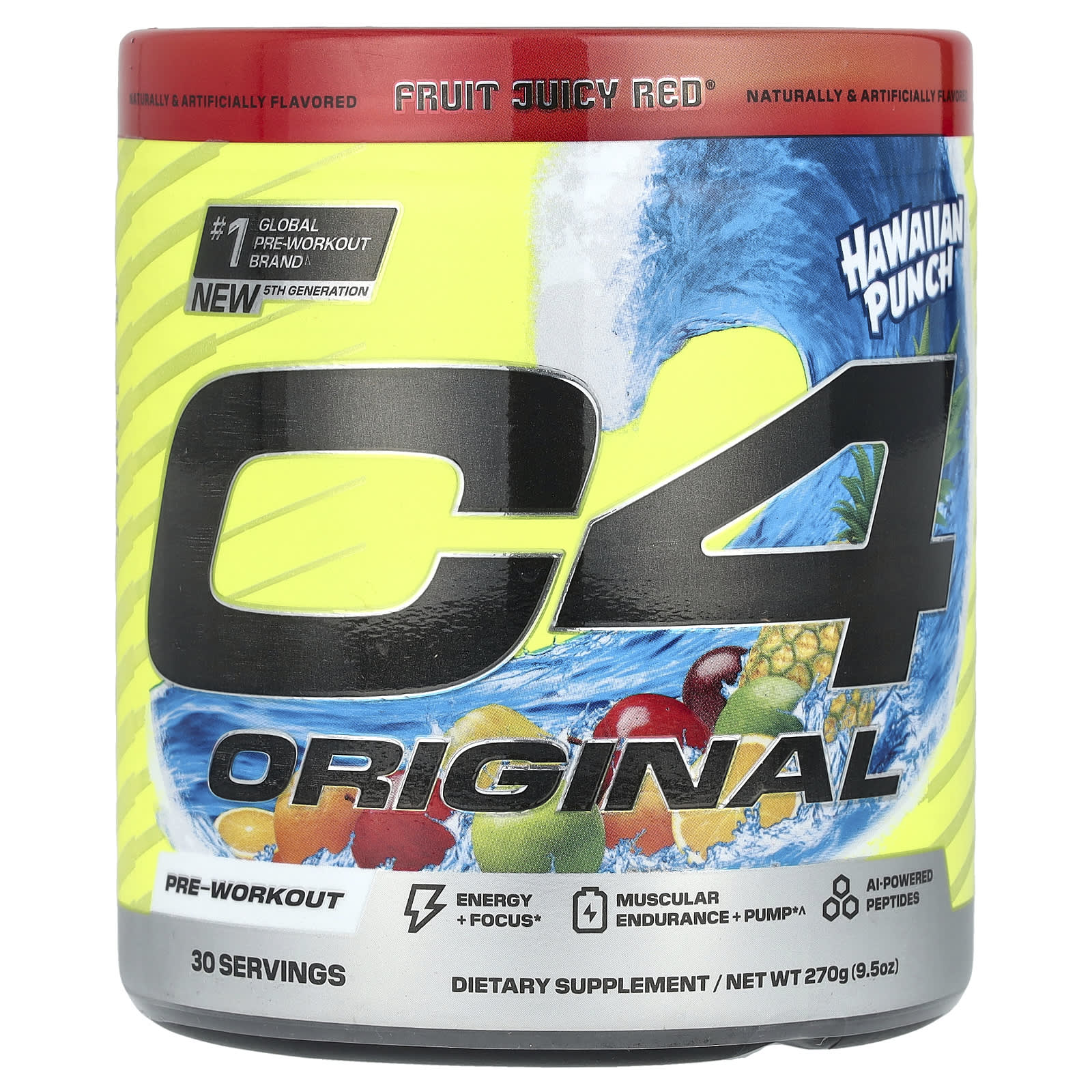 Cellucor C4 Original перед тренировкой Hawaiian Punch Fruit Juicy Red 270 г 95 унции 6590₽