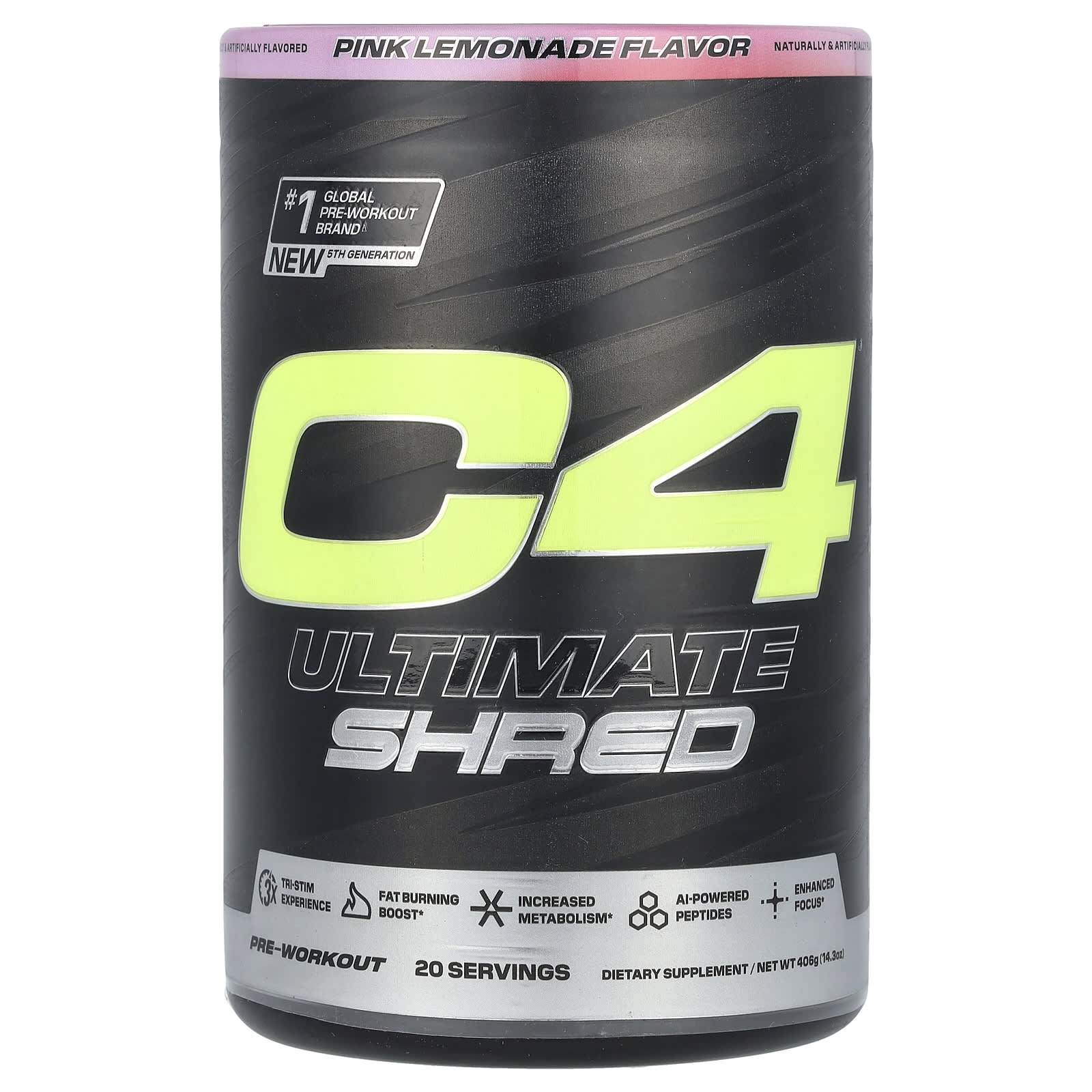 Cellucor C4 Ultimate Shred перед тренировкой розовый лимонад 406 г 143 унции 5190₽