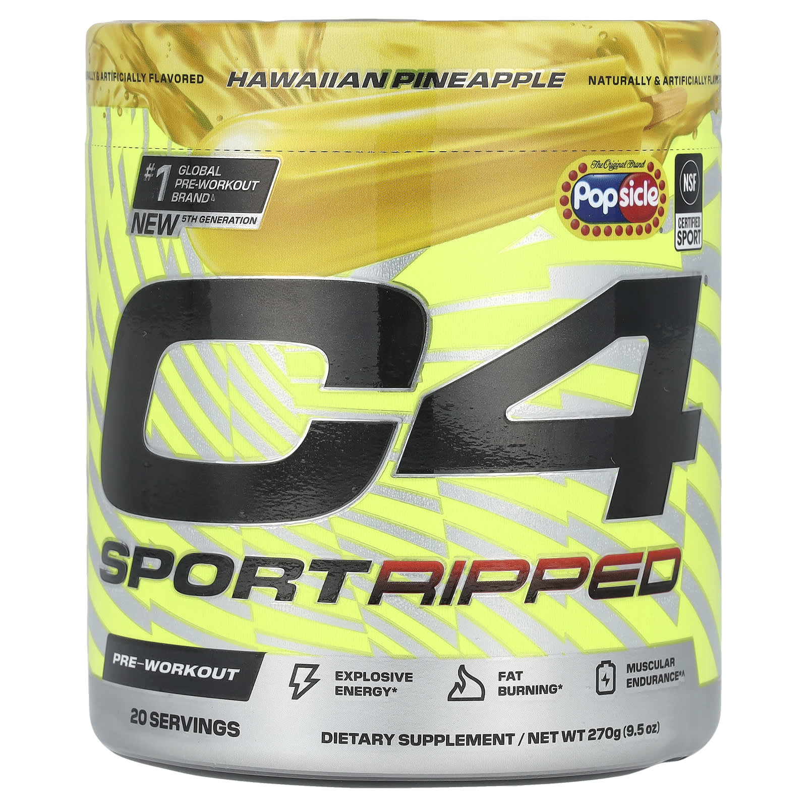 Cellucor C4 Sport Ripped Pre-Workout Popsicle гавайский ананас 270 г 95 унции 5290₽