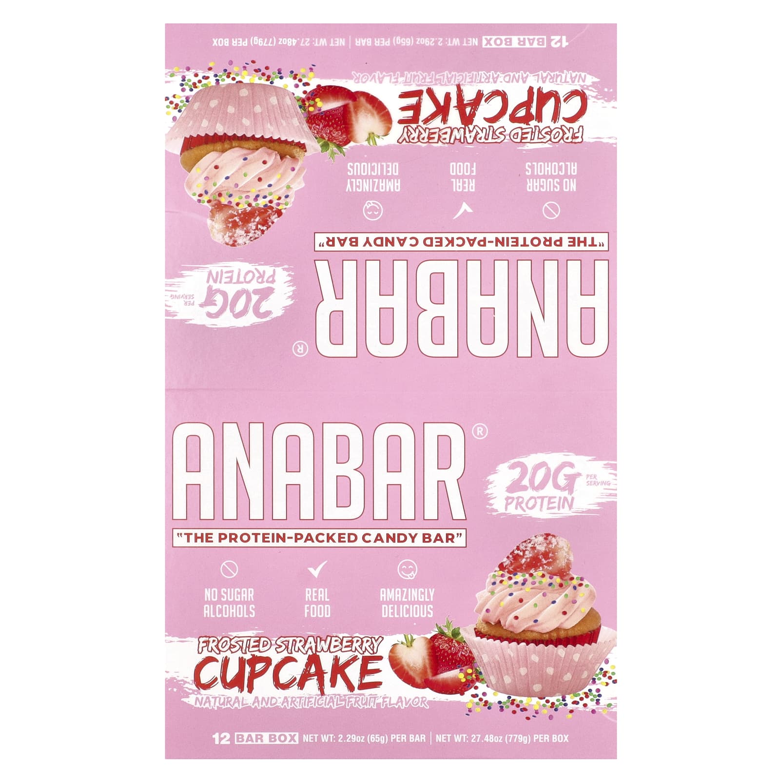 The Anabar The Protein-Packed Candy Bar матовый клубничный кекс 12 батончиков по 65 г 229 унции 5790₽