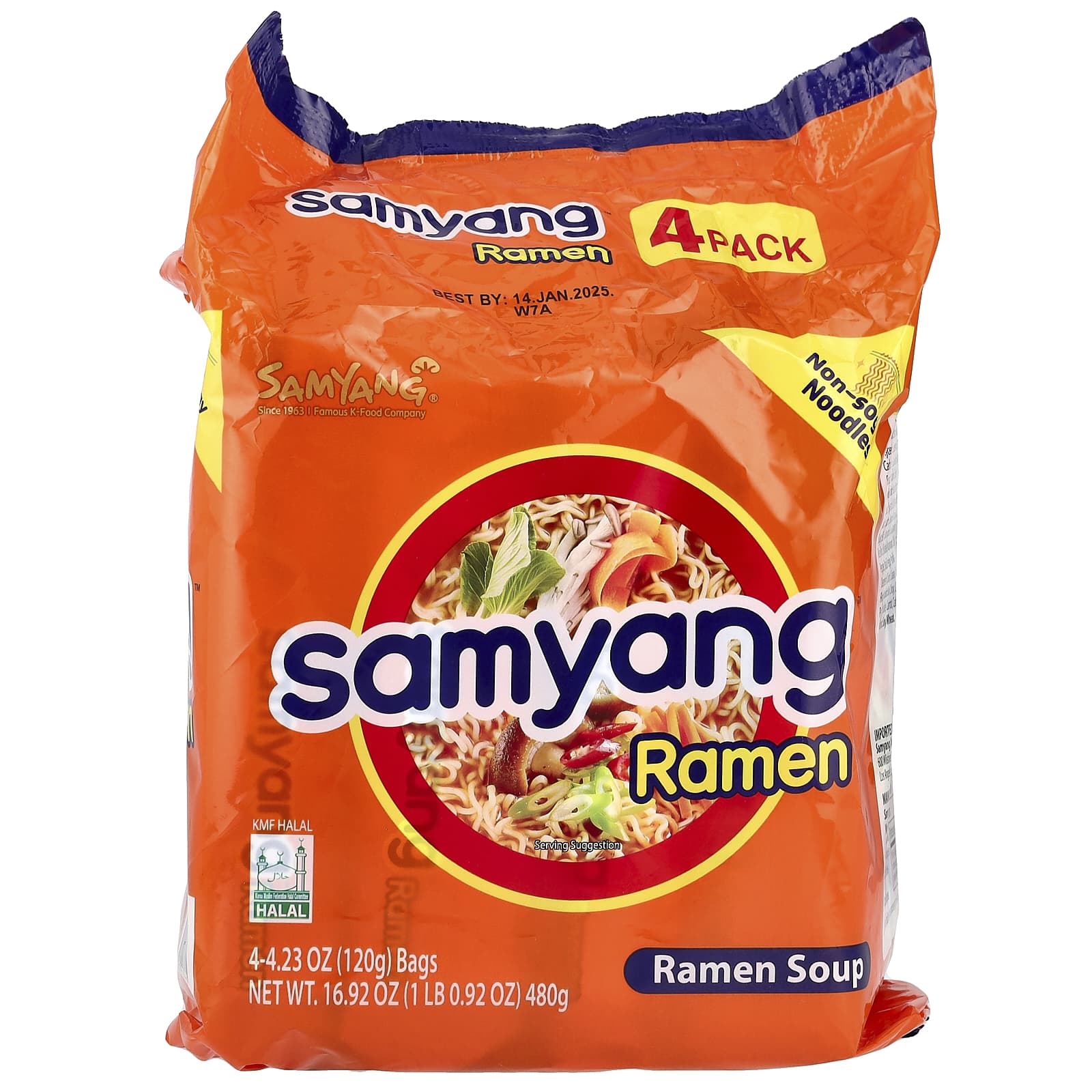 Samyang Суп рамен 4 упаковки по 120 г 423 унции 1790₽