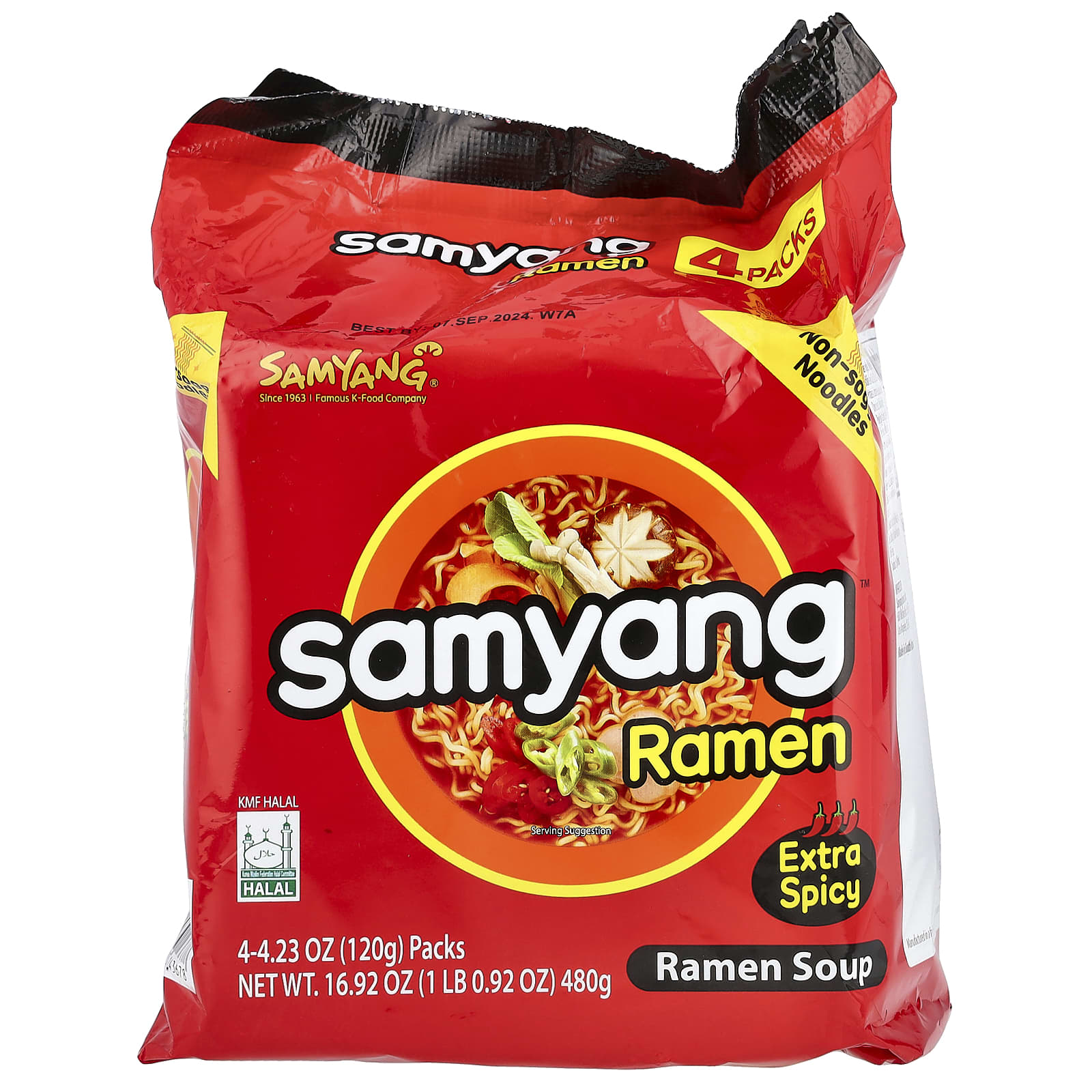 Samyang Суп рамен особый острый вкус 4 упаковки по 120 г 423 унции 1790₽
