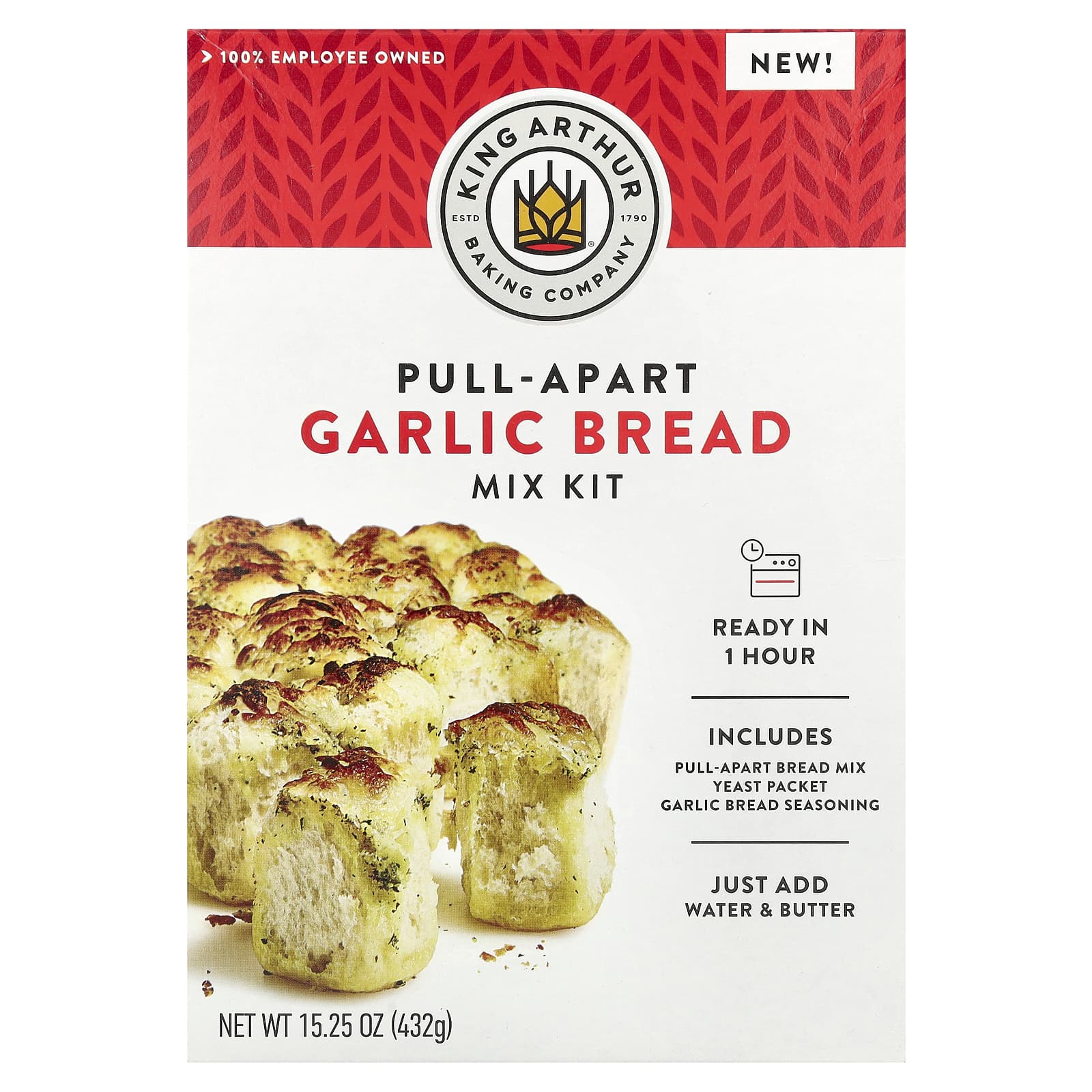 King Arthur Baking Company Набор для чесночного хлеба Pull-Apart 432 г 1525 унции 1790₽