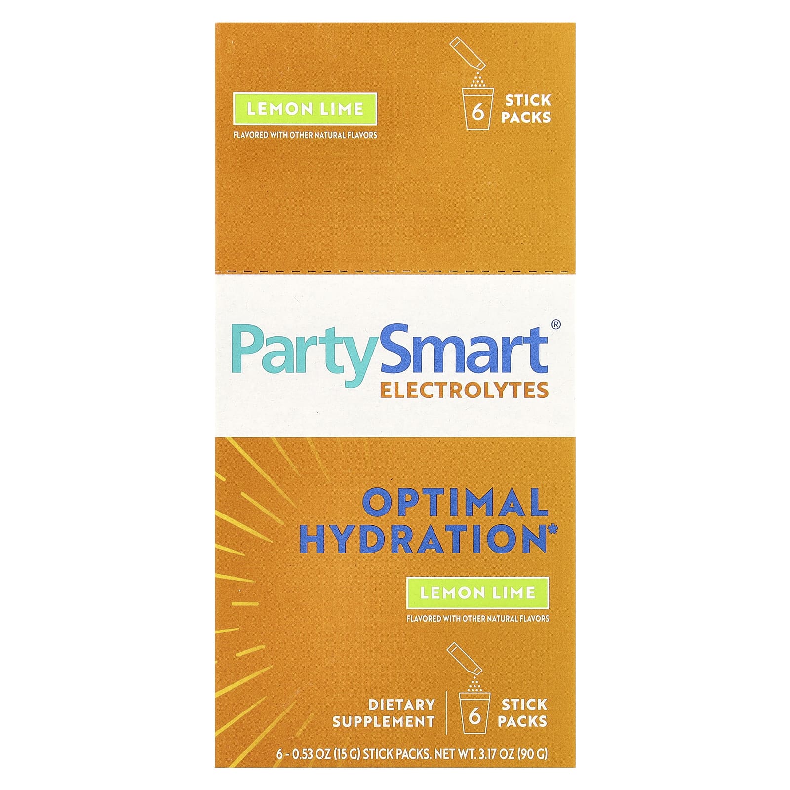 Himalaya PartySmart Electrolytes Lemon Lime 6 Stick Packs 053 oz 15 g Each 1990₽